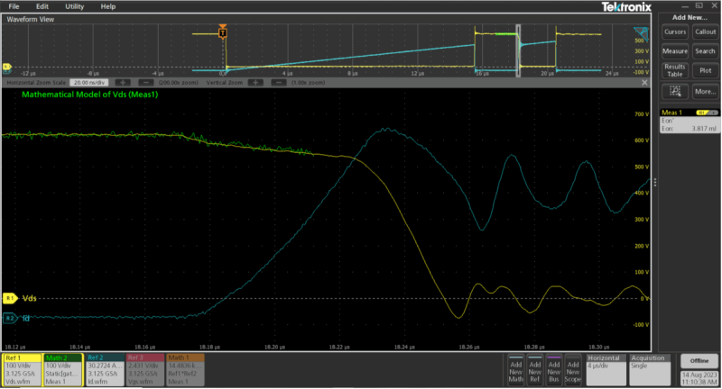 Alignment waveform used to find and remove skew for double pulse testing