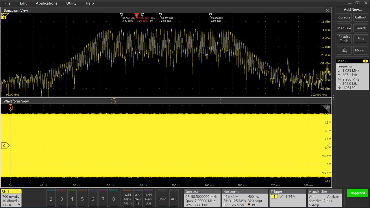 Analyzing turn on behavior of a spread spectrum clock with Spectrum View on 4_5_6 Series