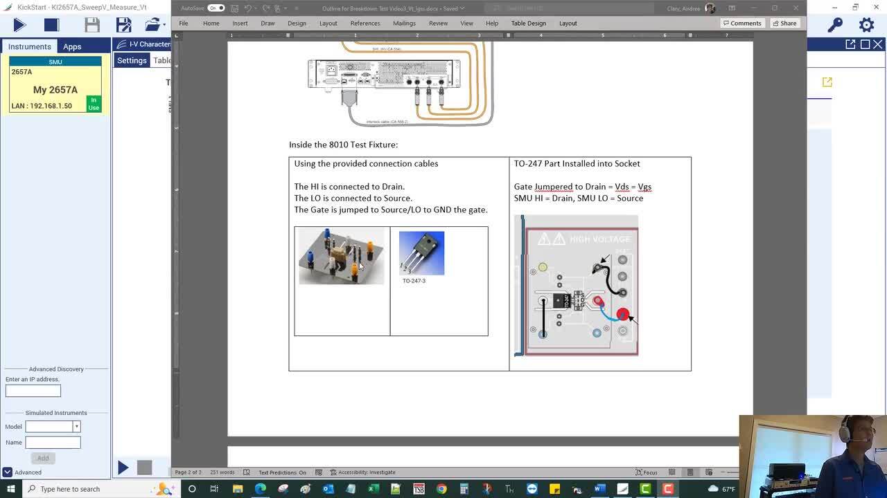 Threshold Voltage Test on a Power Semi Device Using a Keithley  SMU and KickStart Software_en